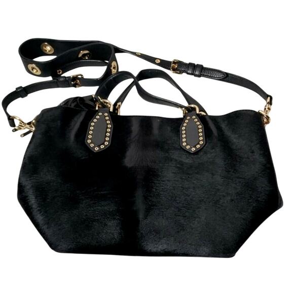 Michael Kors Brooklyn Calf Hair & Leather Gold Hardware *RARE* Statement Bag - Picture 6 of 12